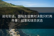 说句实话，国际友谊赛对决我只盯两件事：战意和球员状态